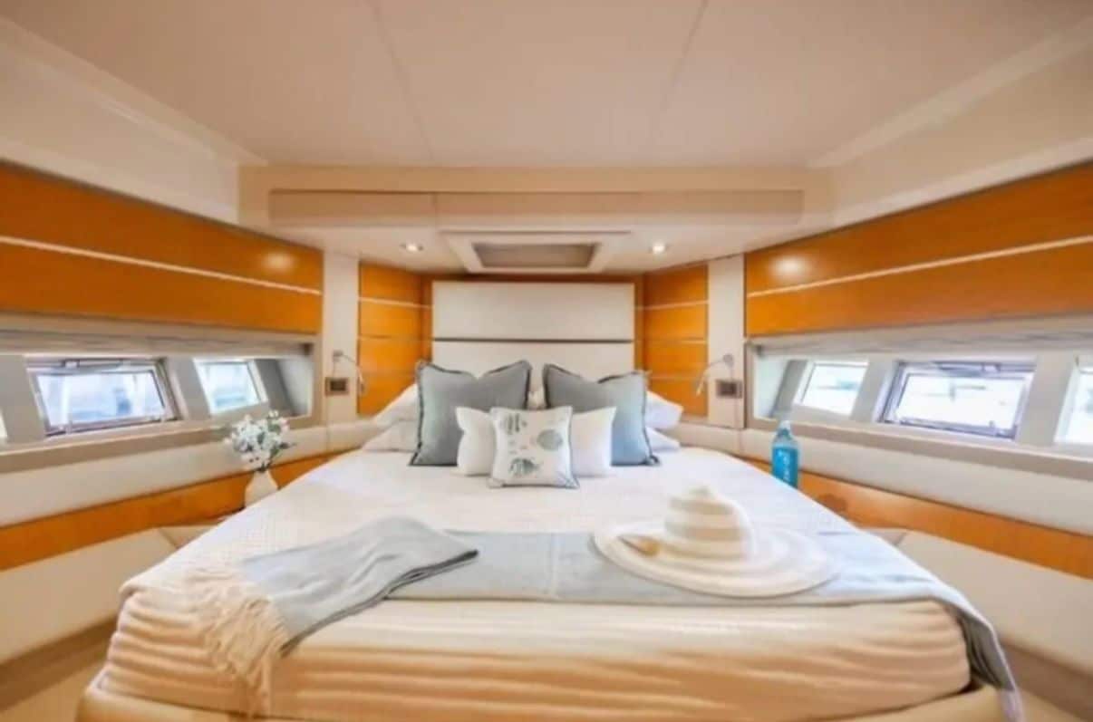 Helm station on 60 ft Azimut Freedom yacht Miami