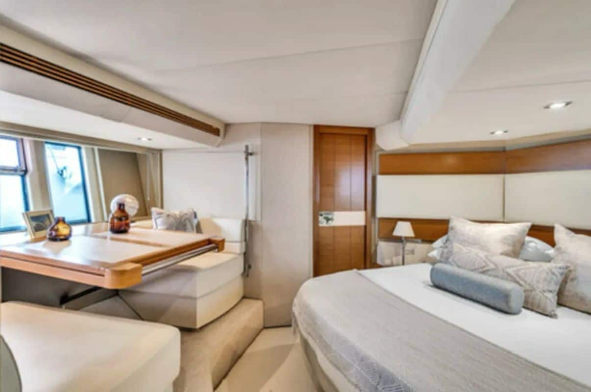 Close-up of flybridge controls on 60 ft Azimut Freedom yacht