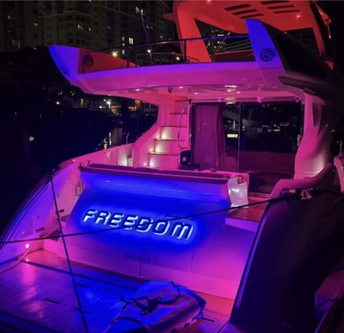 Aft deck seating on 60 ft Azimut Freedom yacht Miami