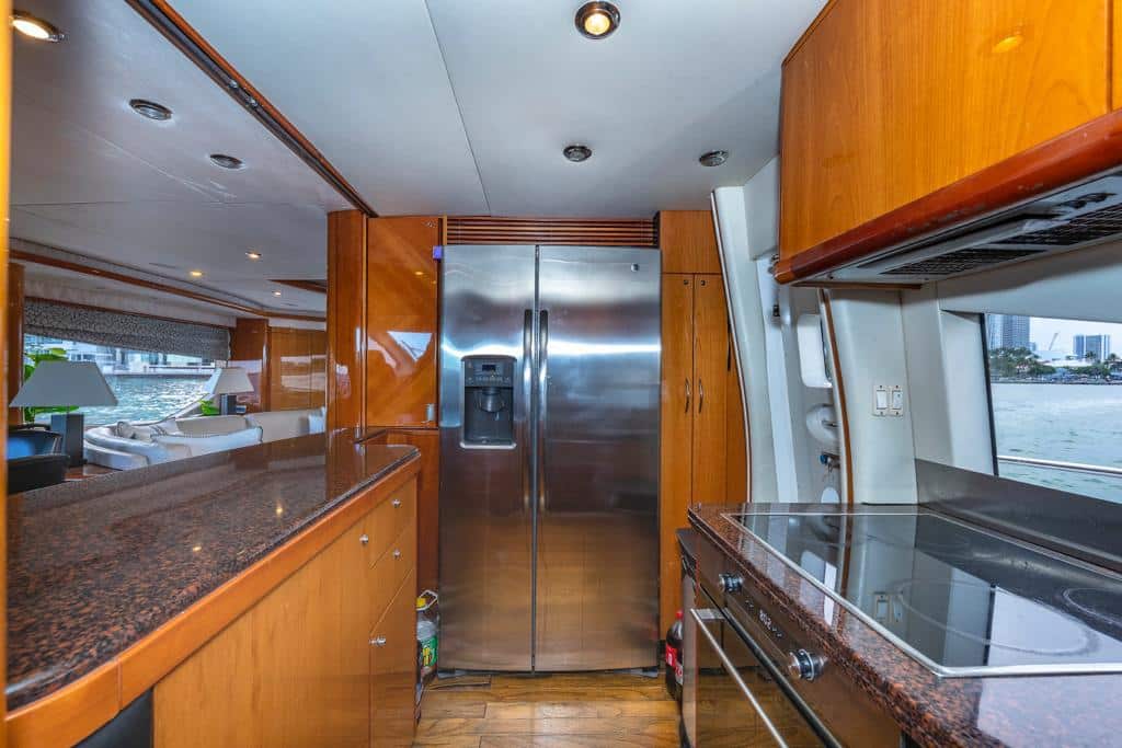 Master stateroom aboard 84 ft Sunseeker charter Miami
