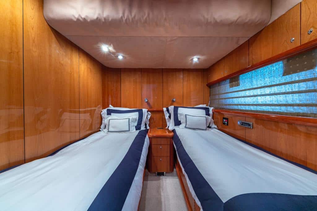 Guests aboard 84 ft Sunseeker yacht near Haulover sandbar Miami