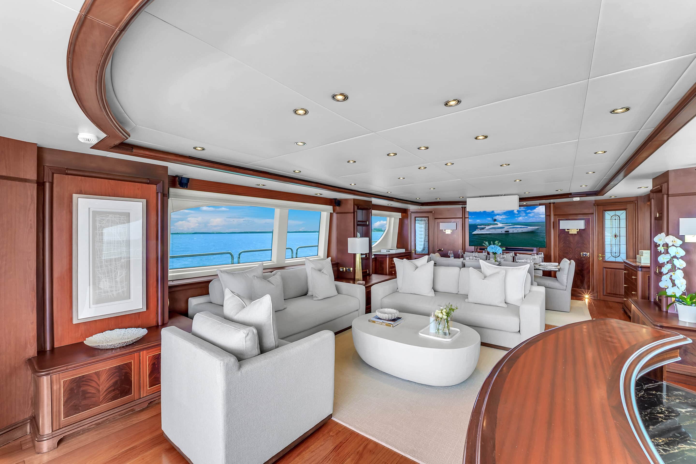 Guests aboard 105 ft Azimut SV yacht near Haulover sandbar Miami