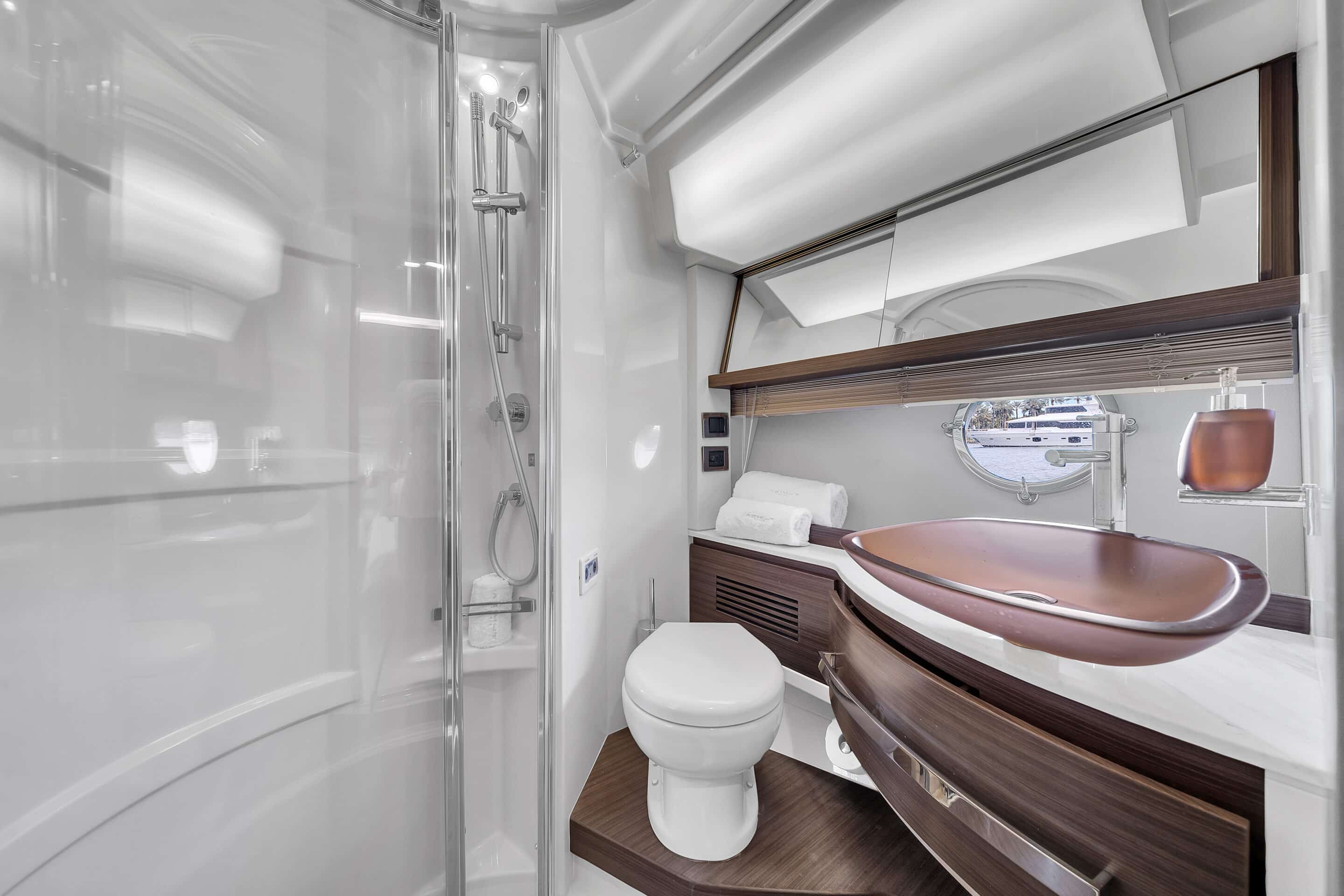 Helm station on 64 ft Azimut Deon yacht charter Miami