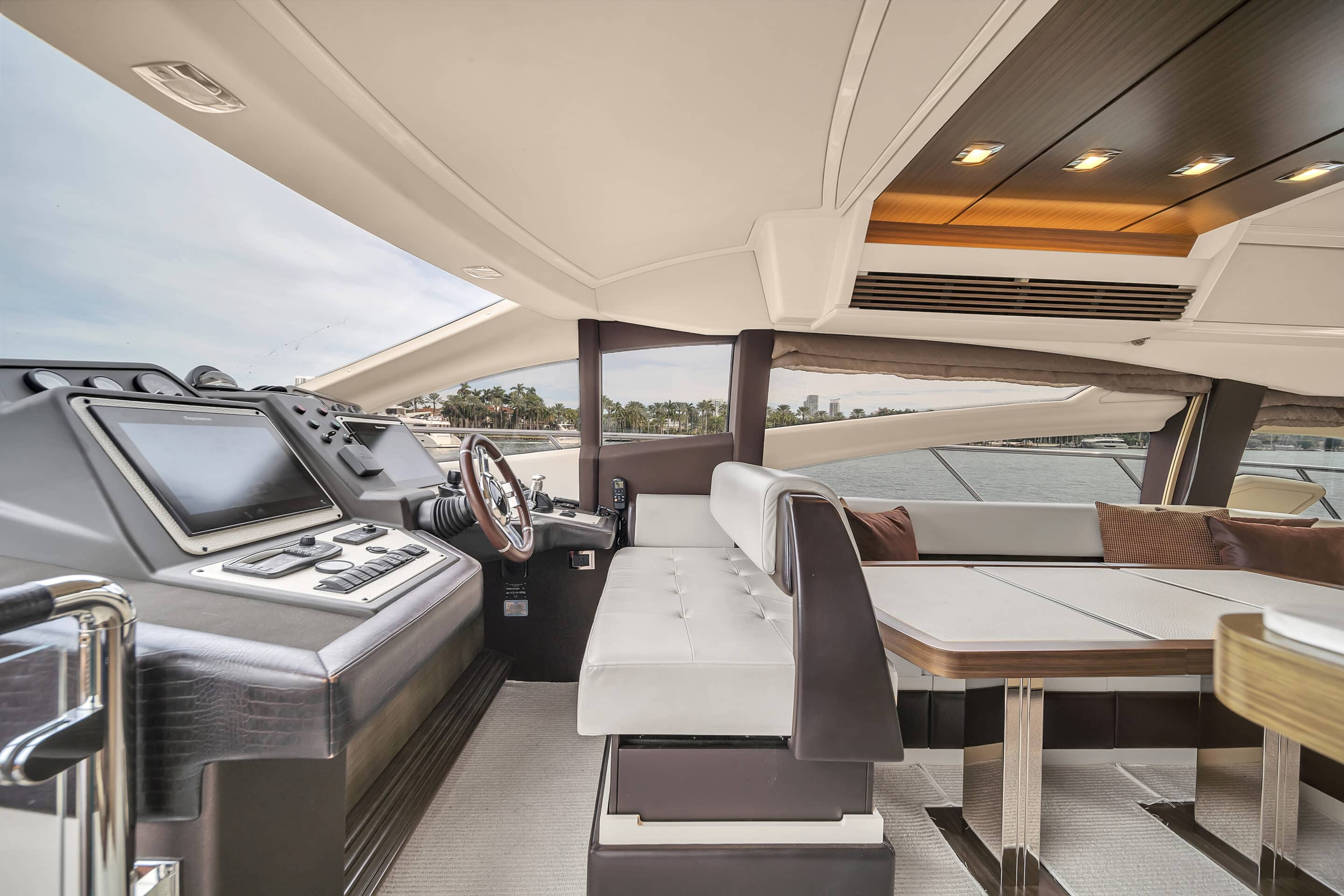 Bow sun pads on 64 ft Azimut Deon charter Miami