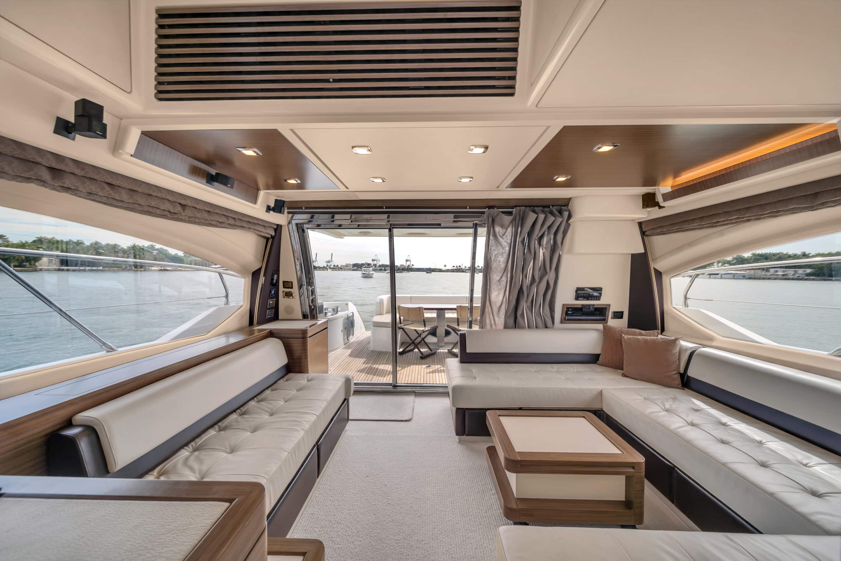 Master stateroom aboard 64 ft Azimut Deon charter Miami