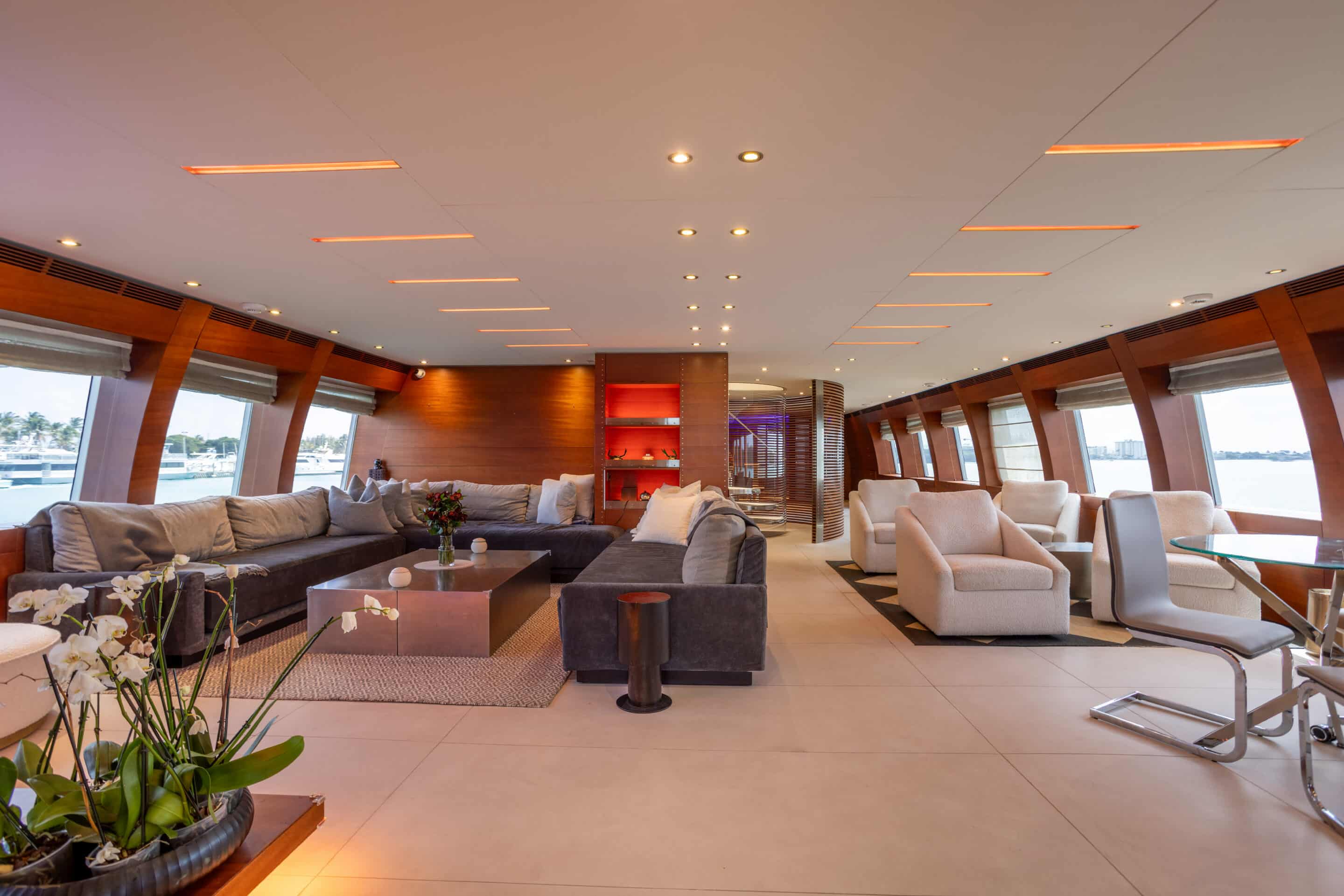 135 ft Baglietto Matrix yacht day charter on Biscayne Bay Miami