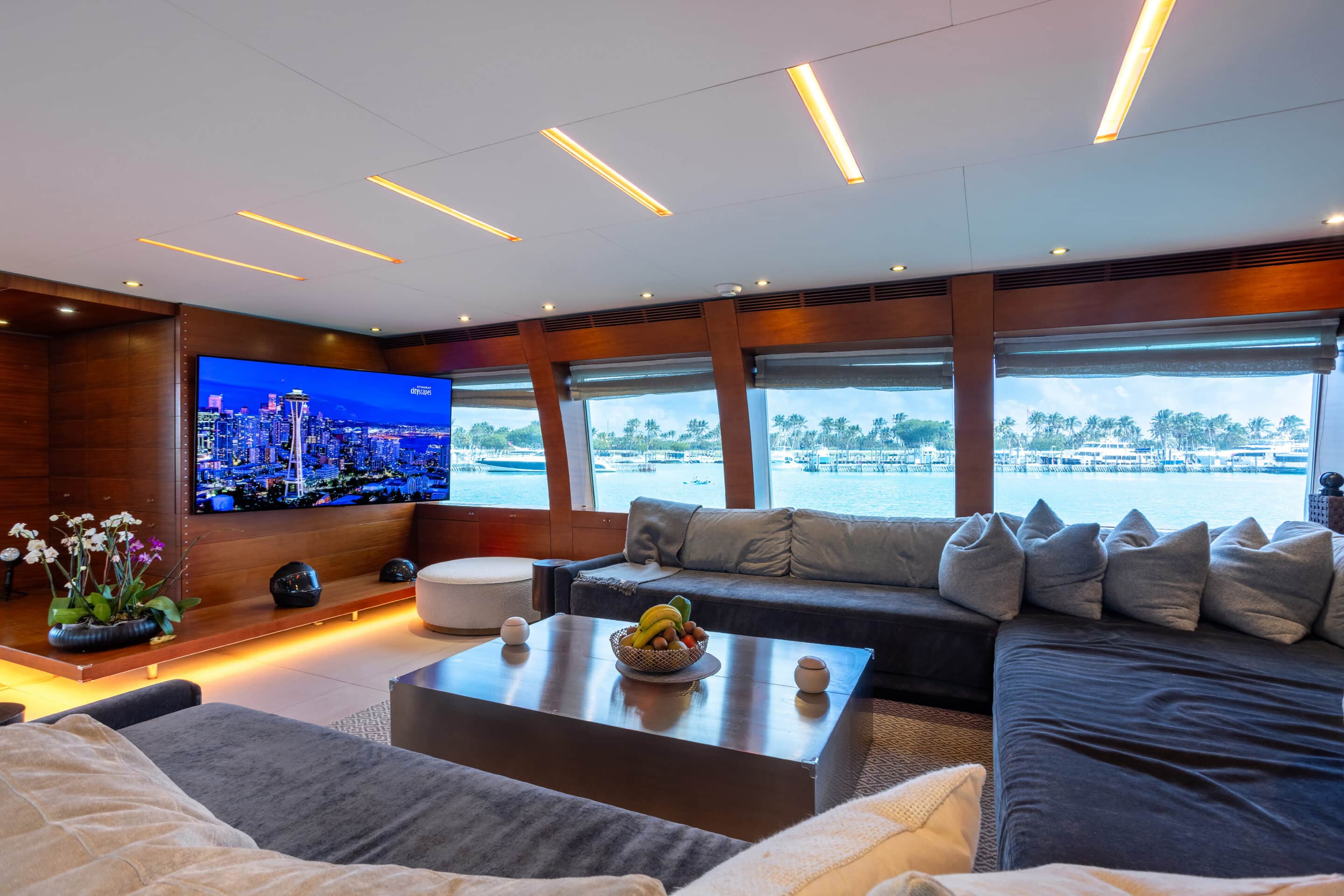Sunset charter on 135 ft Baglietto Matrix yacht Miami Beach
