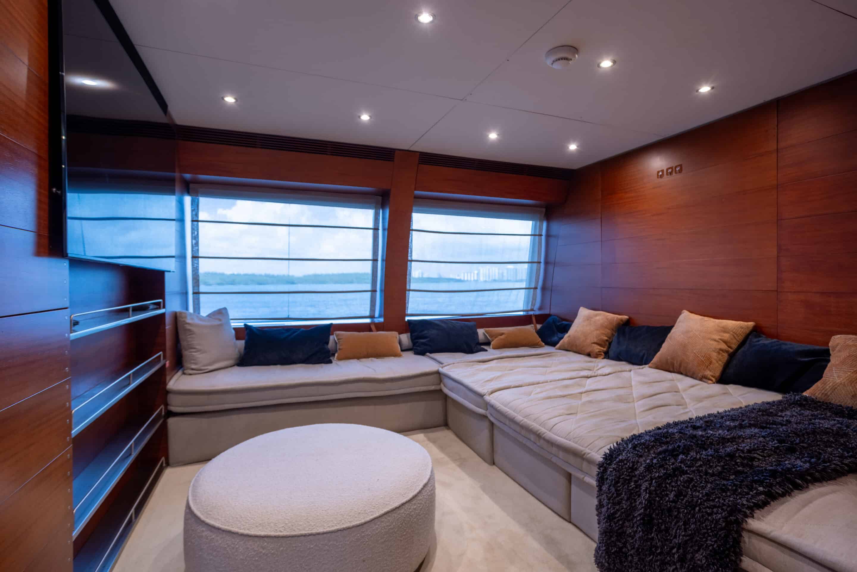 Helm station on 135 ft Baglietto Matrix yacht charter Miami