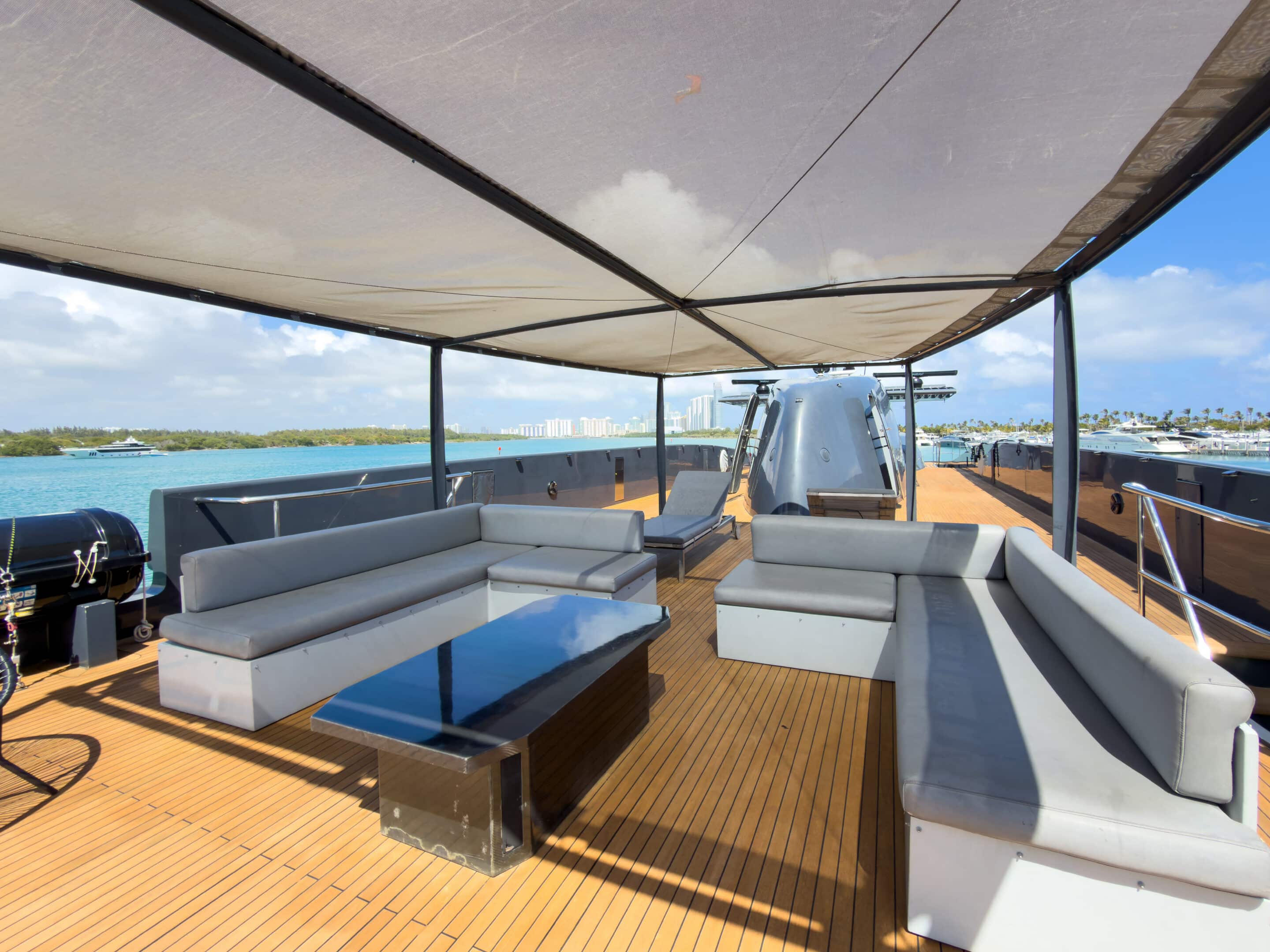 Master stateroom aboard 135 ft Baglietto Matrix charter Miami