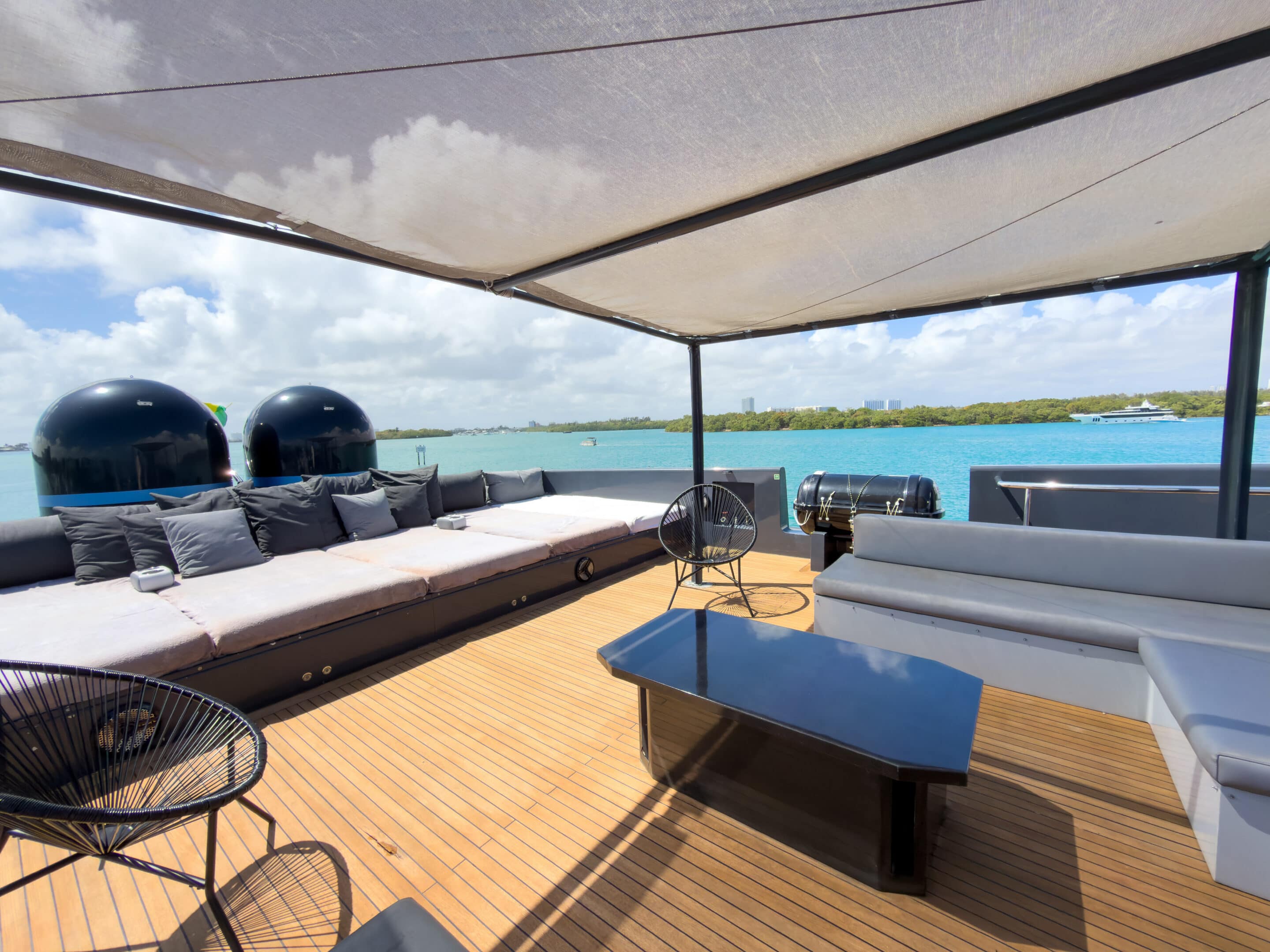 Main salon interior of 135 ft Baglietto Matrix yacht Miami