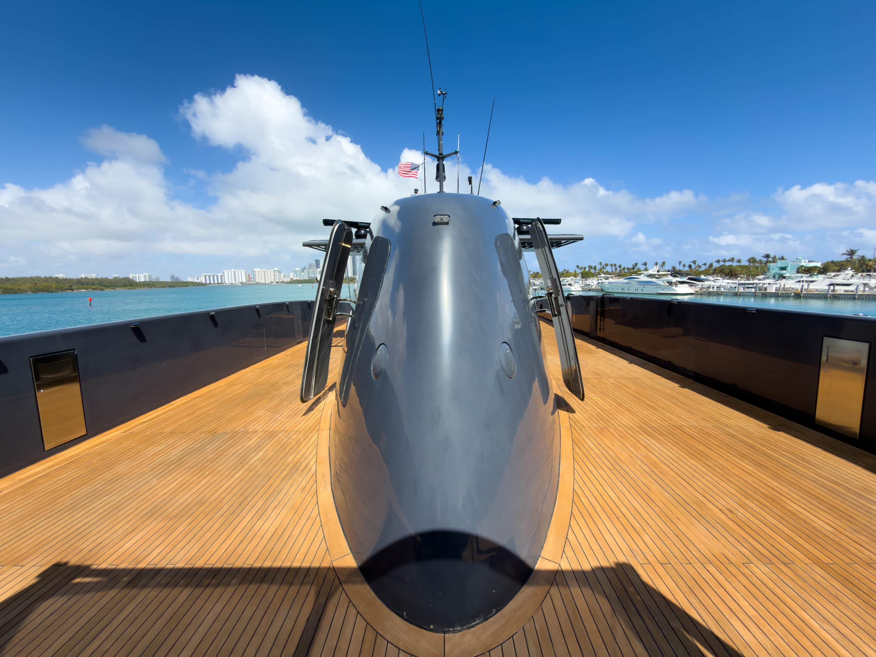 Sun deck on 135 ft Baglietto Matrix yacht charter Miami