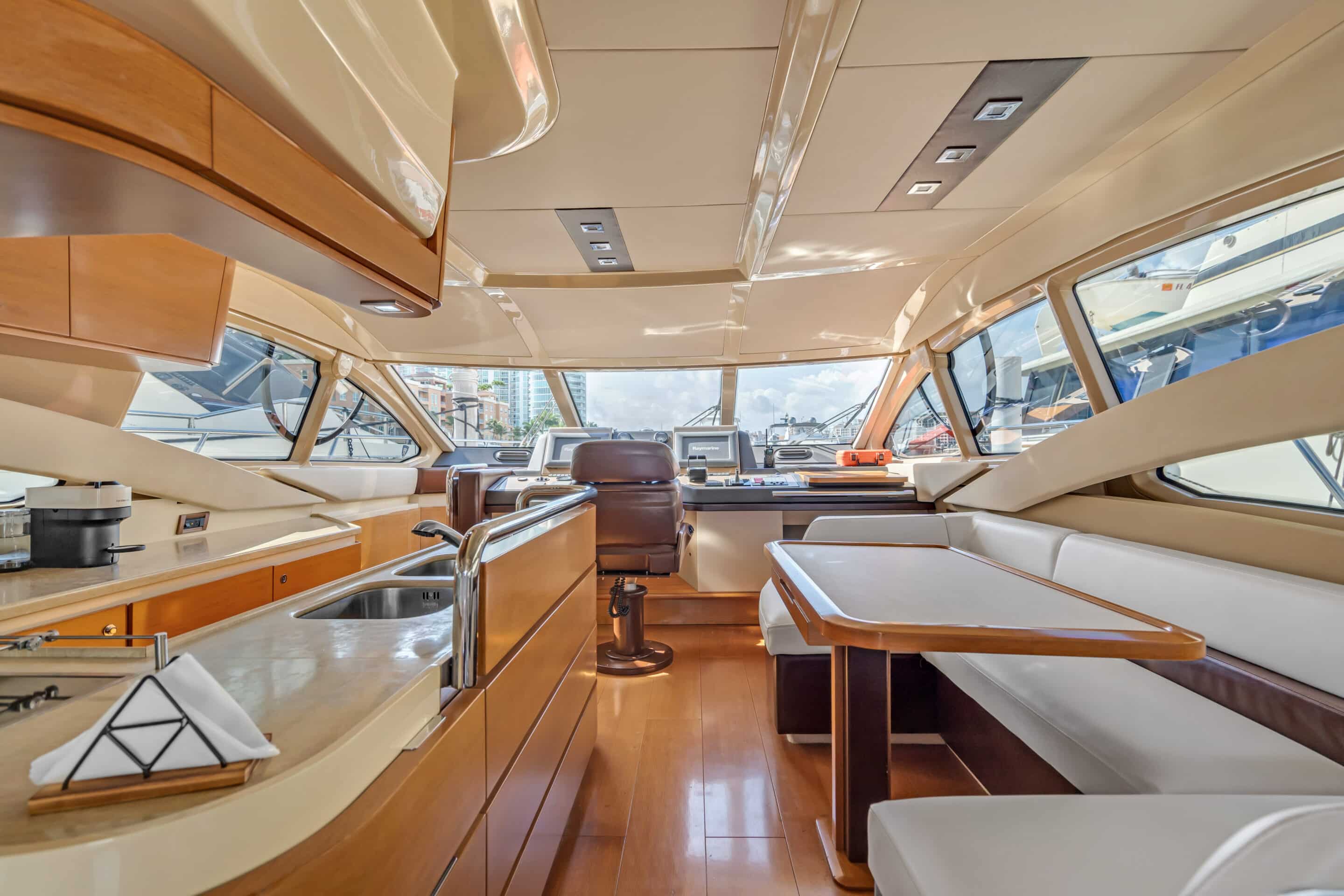 Guests aboard 60 ft Azimut Freedom yacht near Haulover sandbar Miami