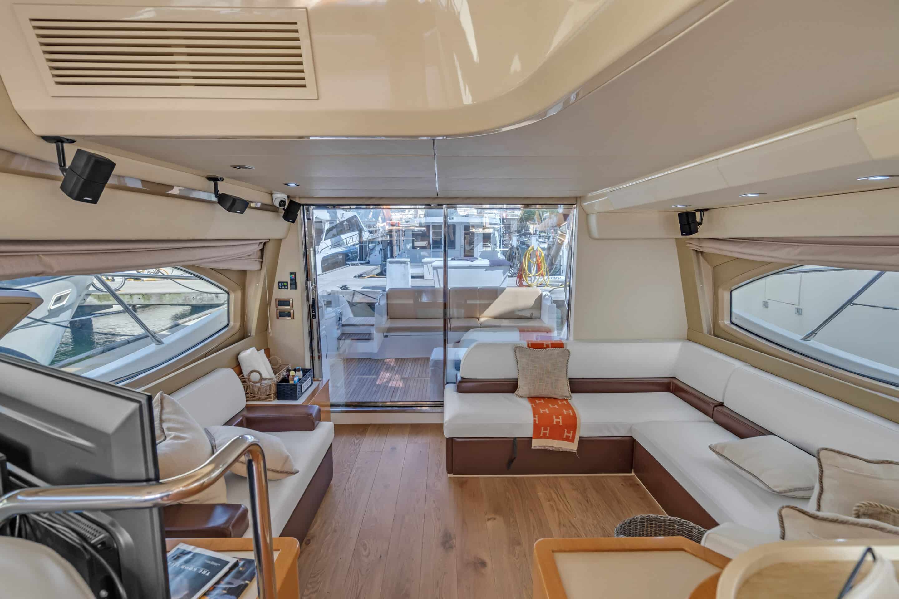 Cabin interior on 60 ft Azimut Freedom yacht Miami